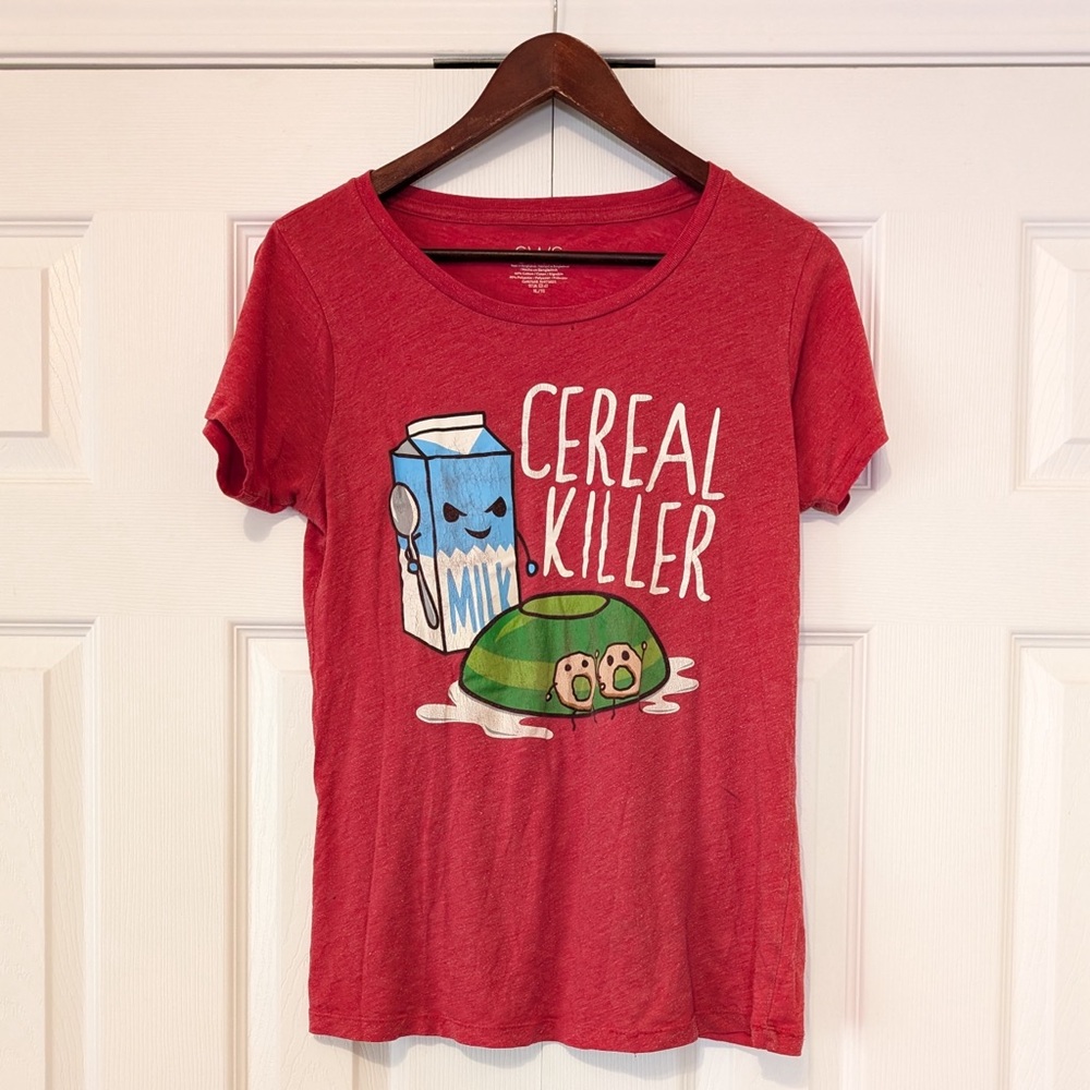 Early 2010s SWS Graphic Tee Cereal Killer Women’s Tee Shirt Size XL